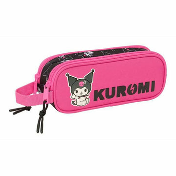 Zweifaches Mehrzweck-Etui Kuromi Schwarz Pink 21 x 8 x 6 cm