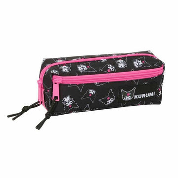 Dreifaches Mehrzweck-Etui Kuromi Schwarz Pink 22 x 8,5 x 6 cm