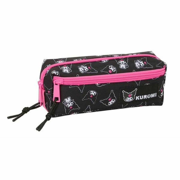 Dreifaches Mehrzweck-Etui Kuromi Schwarz Pink 22 x 8,5 x 6 cm