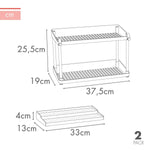 Organizer für Küchenschränke Max Home Weiß 2 Regale 2 Stück 37,5 x 25,5 x 19 cm