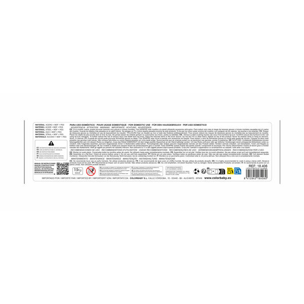 Kommode Max Home Schwarz Grau Marmor 100 x 100 x 30 cm