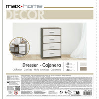 Kommode Max Home Weiß Grau Moderne 58 x 91 x 30 cm