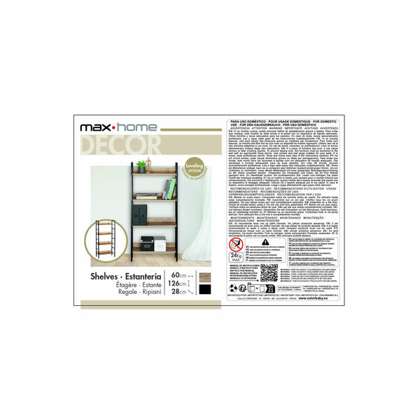 Regal Max Home Stahl Melamine Spanplatte 60 x 126 x 28 cm