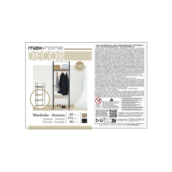 Schrank Max Home Stahl Melamine Spanplatte 60 x 175 x 40 cm