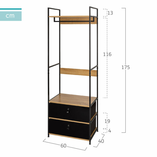 Schrank Max Home Stoff Stahl Melamine Spanplatte 60 x 175 x 40 cm