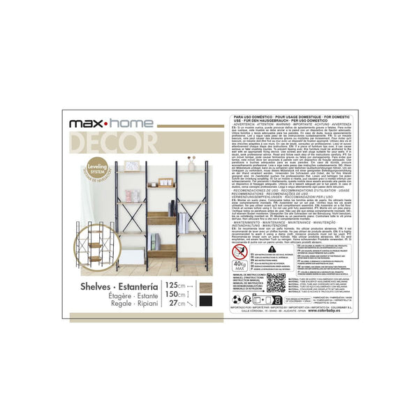 Regal Max Home Stahl Melamine Spanplatte 125 x 150 x 27 cm