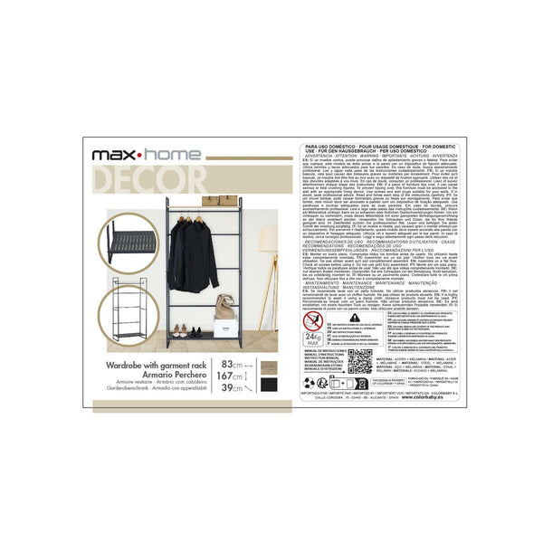 Schrank Max Home Stahl Melamine Spanplatte 83 x 167 x 39 cm