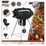 Holzkohlegrill mit Rädern Aktive Textilene 57 x 86 cm Schwarz