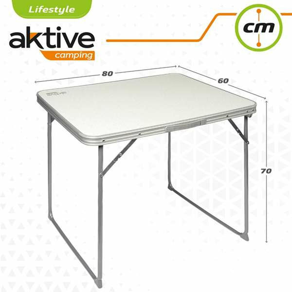 Table Klapptisch Aktive Weiß Stahl Holz MDF 80 x 60 x 70 cm