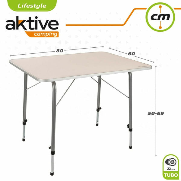 Tisch Aktive 80 x 60 cm Weiß Biegsam Camping
