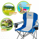 Gepolsterte Campingstuhl Aktive 57 x 60 x 97 cm Blau