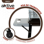 Holzkohlegrill mit Rädern Aktive Emailliertes Metall 90 x 85 x 32 cm Schwarz