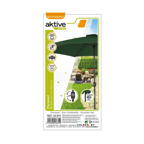 Solskærm Aktive 300 x 245 x 300 cm grün Ø 300 cm