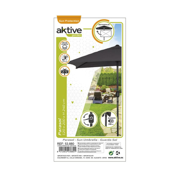 Solskærm Aktive 200 x 235 x 120 cm Anthrazit Aluminium