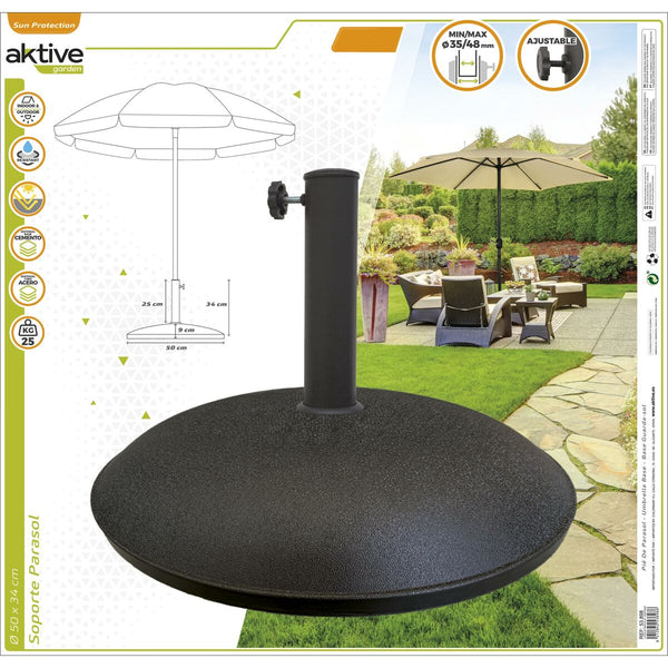 Fuß für Sonnenschirm Aktive 50 x 34 x 50 cm Zement Stahl