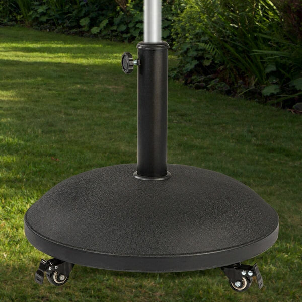 Fuß für Sonnenschirm Colorbaby 25 kg Mit Rädern Schwarz Stahl Zement