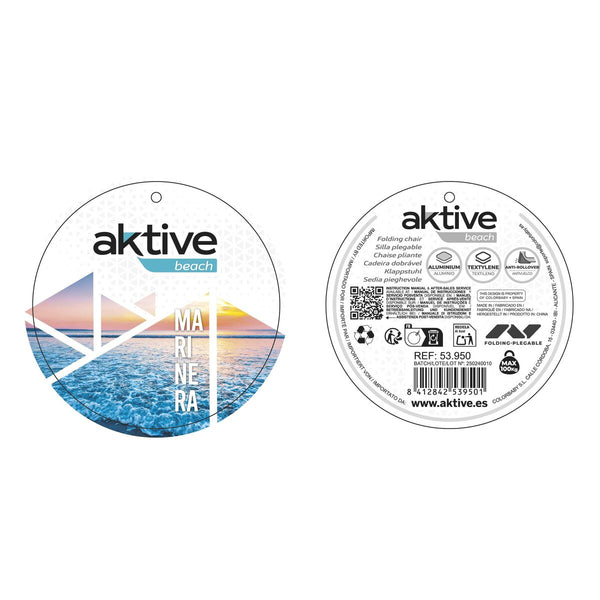 Strandstuhl Aktive Weiß Marineblau 55 x 35 x 72 cm 44 x 35 x 72 cm