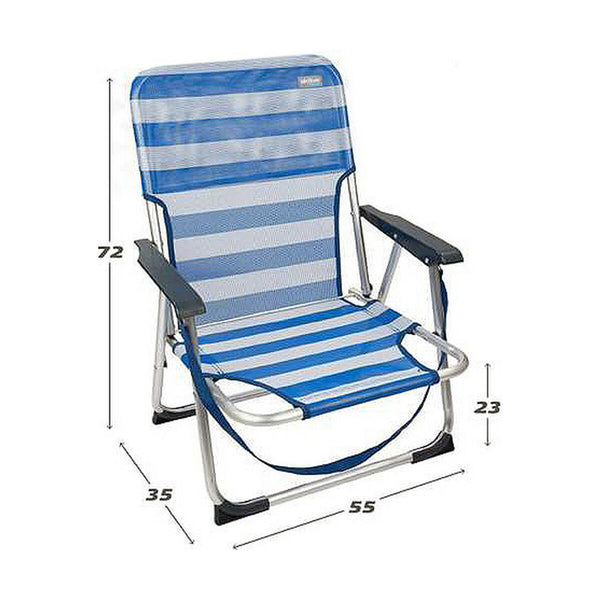 Strandstuhl Aktive Weiß Marineblau 55 x 35 x 72 cm 44 x 35 x 72 cm