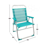 Gepolsterte Campingstuhl Colorbaby Mediterran 56 x 50 x 88 cm türkis Weiß