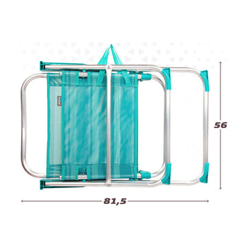 Gepolsterte Campingstuhl Colorbaby Mediterran 56 x 50 x 88 cm türkis Weiß