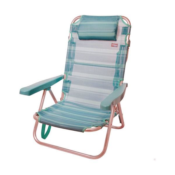 Gepolsterte Campingstuhl Colorbaby Mediterran Weiß türkis 48 x 45,5 x 84 cm