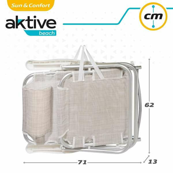 Gepolsterte Campingstuhl Aktive Weiß 48 x 46 x 84 cm Strand