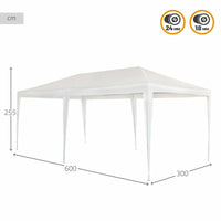 Gartenlaube Colorbaby Weiß Metall Kunststoff 300 x 600 x 255 cm