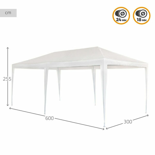 Gartenlaube Colorbaby Weiß Metall Kunststoff 300 x 600 x 255 cm