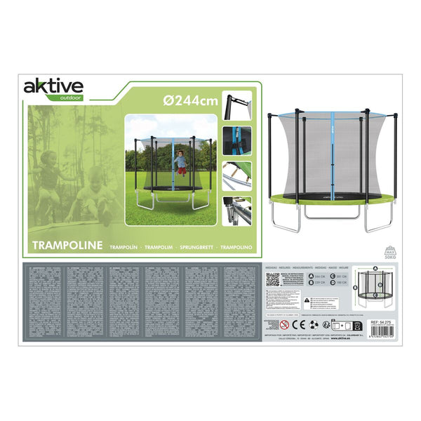 Kindertrampolin mit Sicherheitsnetz Aktive 244 x 239 x 244 cm Ø 244 cm
