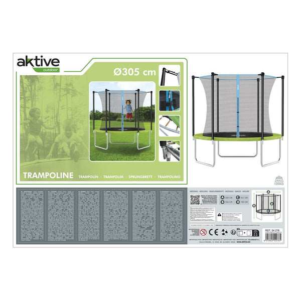 Kindertrampolin mit Sicherheitsnetz Aktive 305 x 256 x 305 cm Ø 305 cm