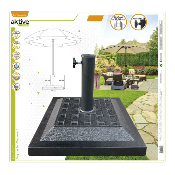 Fuß für Sonnenschirm Aktive 44 x 33 x 44 cm Schwarz Kunststoff