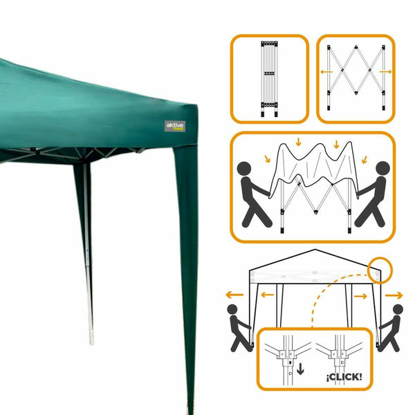 Gartenlaube Colorbaby Max-Air grün Stoff Stahl 300 x 300 x 250 cm