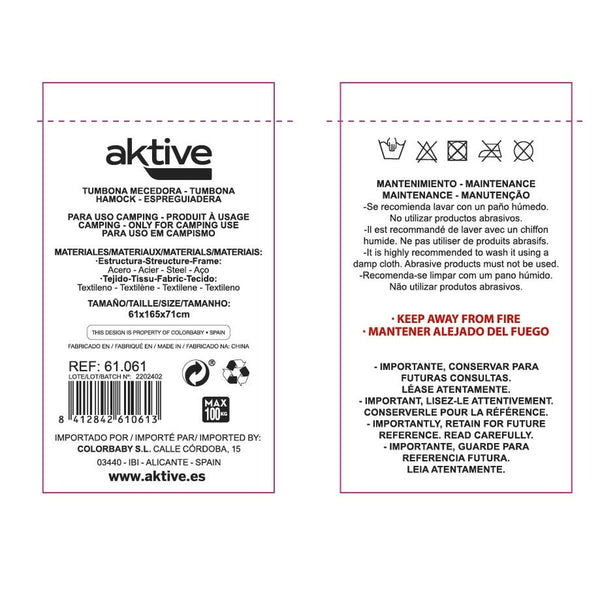 Solseng Aktive 172 x 75 x 53 cm Schwarz