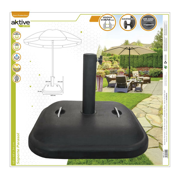 Fuß für Sonnenschirm Aktive Schwarz 100 % Polyäthylen 48 x 34 x 48 cm