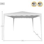 Gartenlaube Aktive 300 x 250 x 300 cm Stahl Weiß Kunststoff