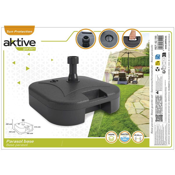 Fuß für Sonnenschirm Aktive 44,5 x 12,5 x 44,5 cm Schwarz Kunststoff