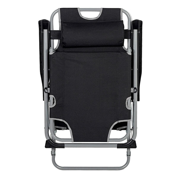 Liegestuhl Aktive Polyester 600D Stahl Schwarz 177 x 47 x 34 cm