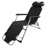 Liegestuhl Aktive Polyester 600D Stahl Schwarz 177 x 47 x 34 cm
