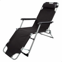 Liegestuhl Aktive Polyester 600D Stahl Schwarz 177 x 47 x 34 cm