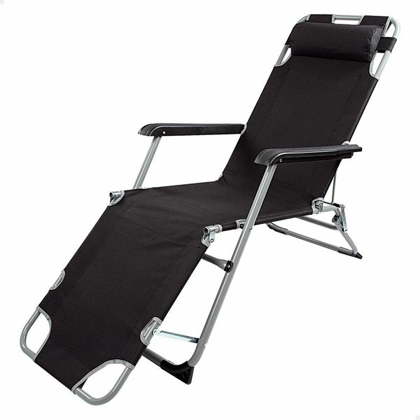 Liegestuhl Aktive Polyester 600D Stahl Schwarz 177 x 47 x 34 cm