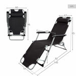 Liegestuhl Aktive Polyester 600D Stahl Schwarz 177 x 47 x 34 cm