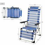 Liegestuhl Aktive Blau Weiß 149 x 49 x 78 cm Textilene Aluminium