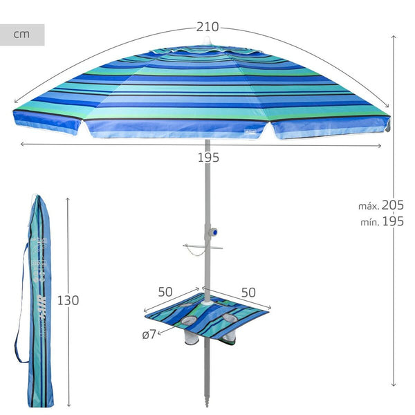 Solskærm Aktive Stahl Oxford Stoff 210 x 205 x 210 cm