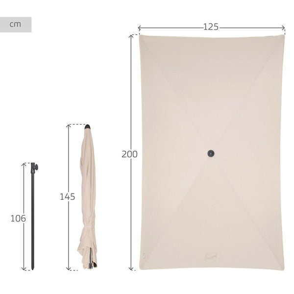 Solskærm Aktive Creme Stahl 200 x 230 x 125 cm