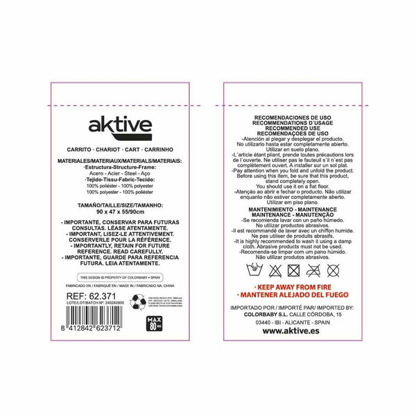 Mehrzweckwagen Aktive Blau Schwarz Polyester PVC Stahl 88 x 108 x 47 cm Biegsam Strand