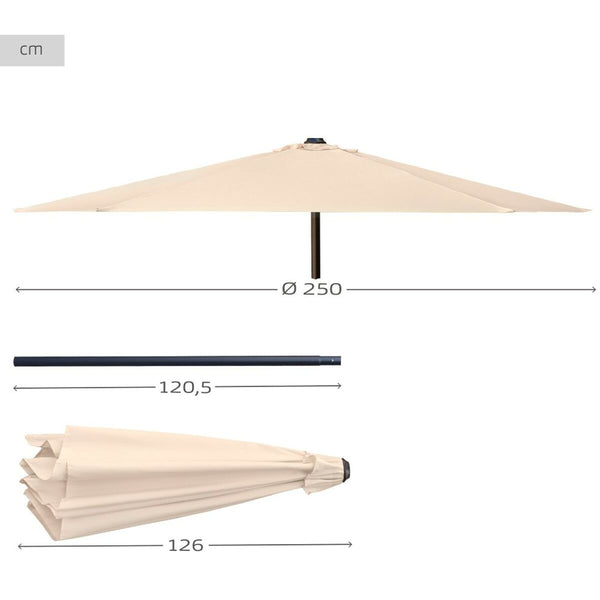 Solskærm Aktive Beige Ø 250 cm