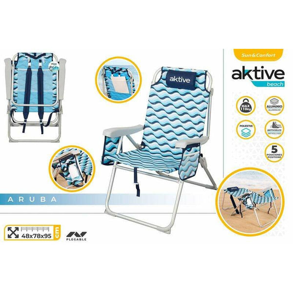 Strandstuhl Aktive 64 x 63 x 43 cm Celeste