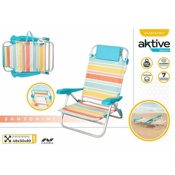 Gepolsterte Campingstuhl Aktive Santorini 47 x 49 x 82 cm