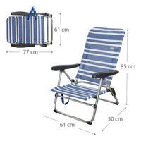 Strandstuhl Colorbaby 62601 Blau/Weiß Aluminium 61 x 50 x 85 cm Weiß Marineblau (61 x 50 x 85 cm)