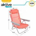 Gepolsterte Campingstuhl Aktive Flamingo Rosa 48 x 46 x 84 cm 47 x 63 x 99 cm Strand Kissen Aufbewahrungstasche Untersetzer